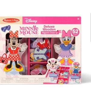 Melissa & Doug Disney Minnie Mouse Deluxe Wooden Magnetic Dress-Up Set